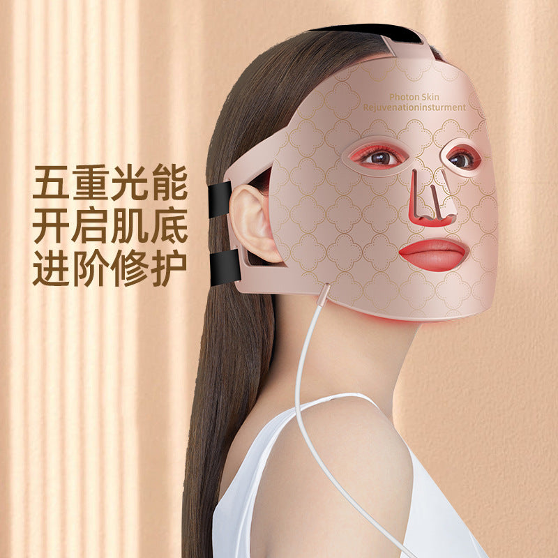 Phototherapy mask mask LED skin rejuvenation device silicone mask large row of lights 368 light mask device home beauty device