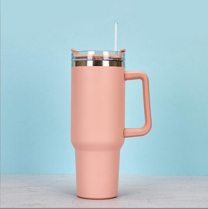 Ice Cup 304 Stainless Steel 40oz Car Cup Large Capacity Thermos Cup Straw Cup Cold Coffee Car Water Cup