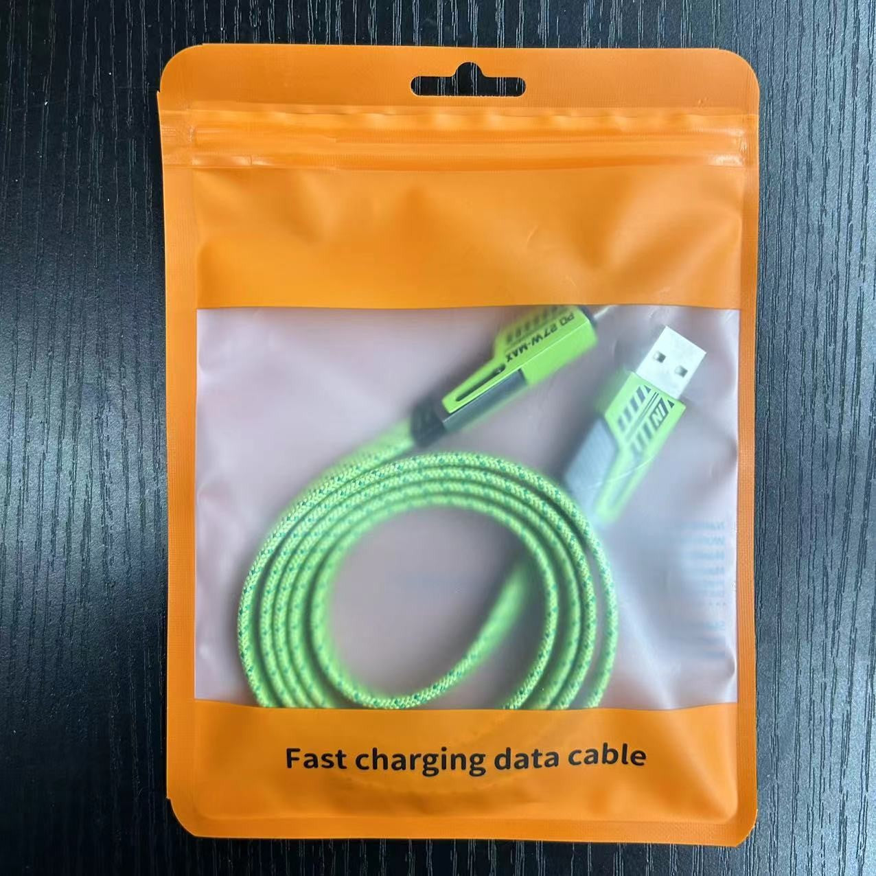 Double Magic Green Mecha Data Cable 4-in-1 Super Fast Charge 65W 2-to-2 Charging Cable.