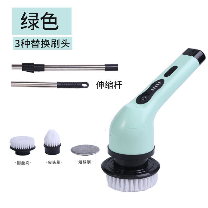 Cross-border household kitchen bathroom glass long and short dual-purpose brush handheld powerful electric multi-functional cleaning brush artifact