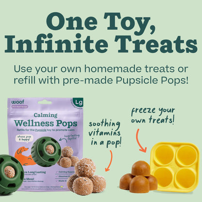 Woof Pupsicle Dog Food Dispenser Toy Silicone Slow Feeder Pet Feeding Ball TPR Teething Toy