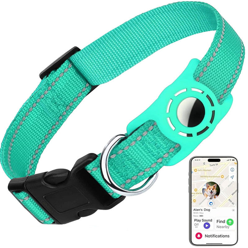 Suitable for Apple Airtag pet collars, cat collars, cross-border pet reflective adjustable dog reflective collars