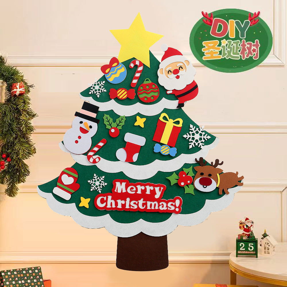 New felt Christmas tree children's handmade educational DIY Christmas decoration pendant non-woven felt Christmas tree