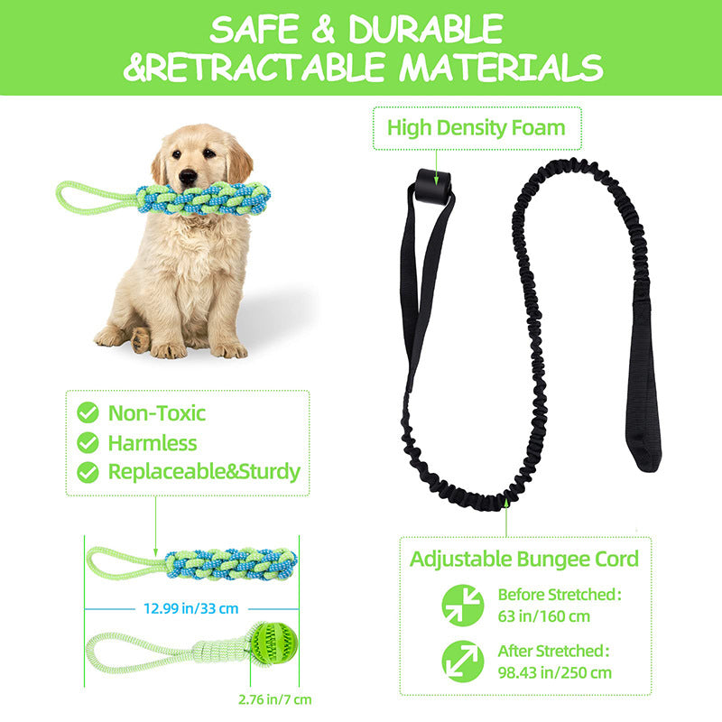 Outdoor and indoor dog teeth cleaning chew rope dog interactive tug of war rope elastic rope door toy pet teeth cleaning rope