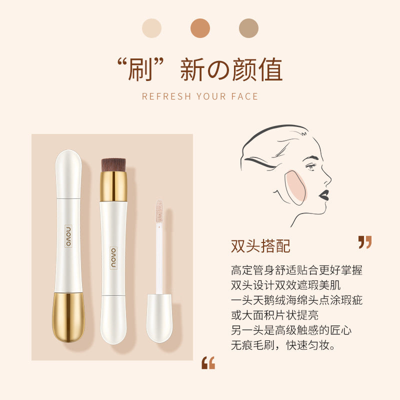 NOVO double-headed concealer stick concealer pen to cover dark circles, spots, acne marks, face concealer