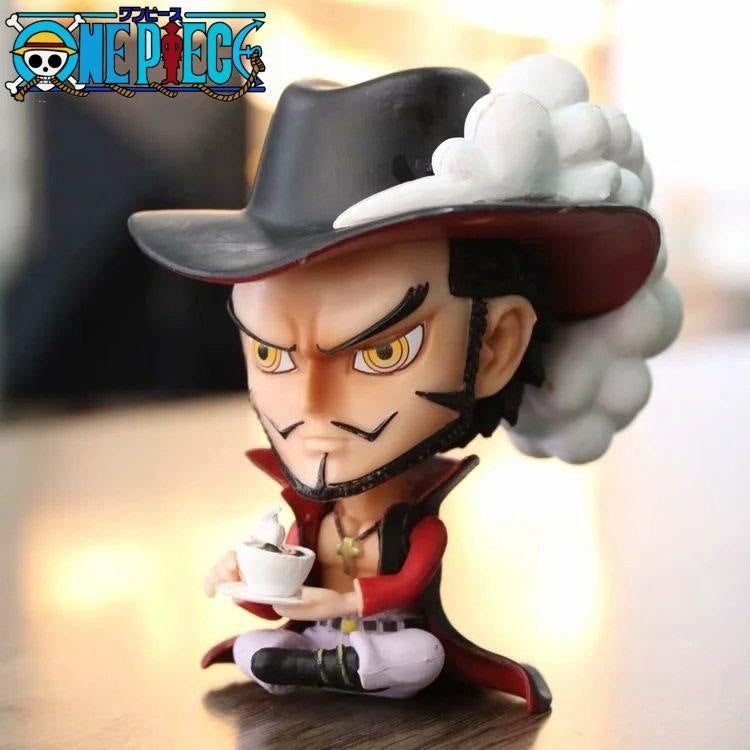 Q version of One Piece Big Head Luffy Zoro Chopper Ace Empress hand-made GK sitting doll blind box anime ornaments