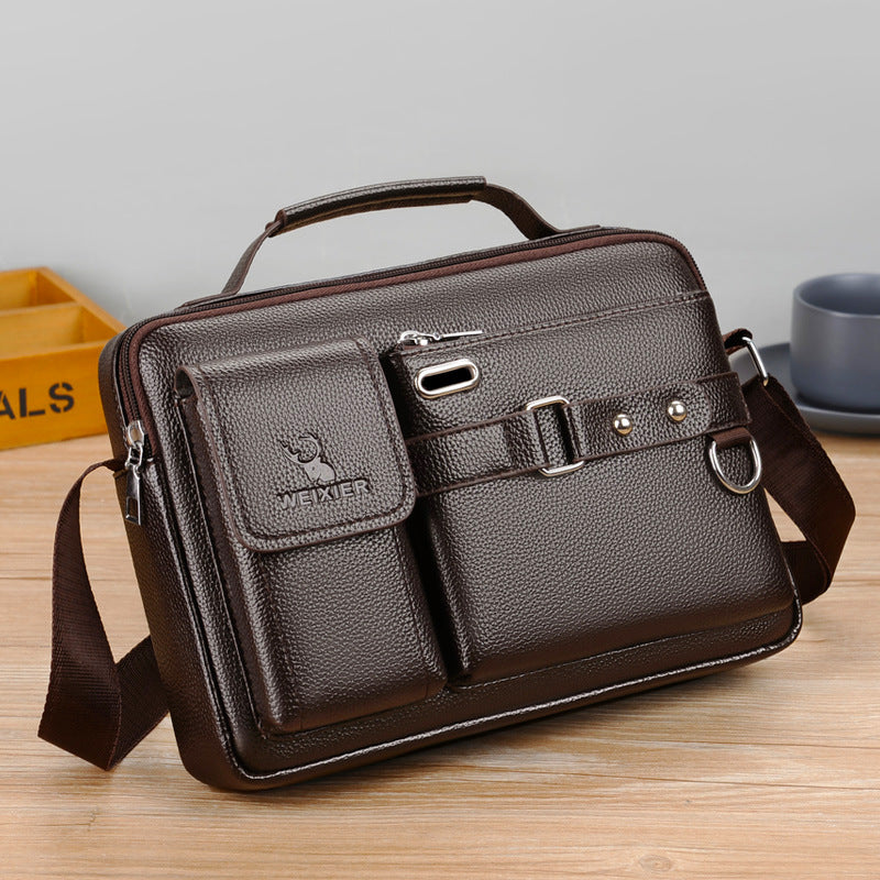 Cross-border men's shoulder messenger bag business commuter men's shoulder bag high-end men's shoulder bag men's bag