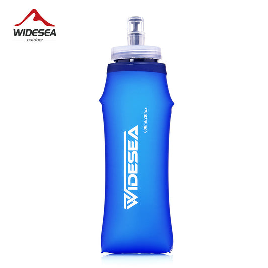 Widesea outdoor sports soft water bag TPU environmentally friendly material water bottle 600ML foldable sports drinking water bag