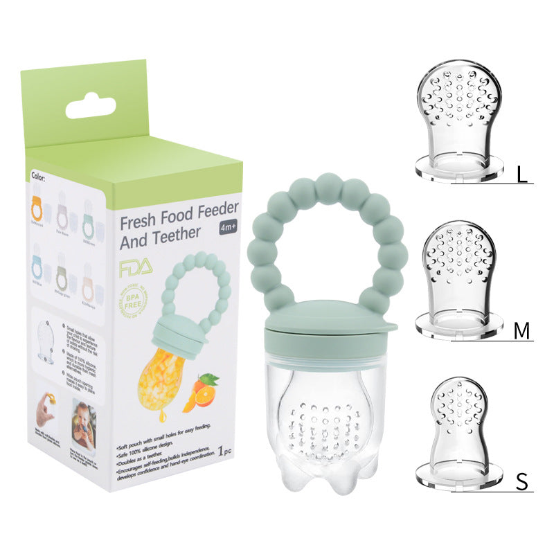 Cross-border hot-selling baby fruit food supplement artifact food grade silicone fruit and vegetable bite baby pacifier teether wholesale