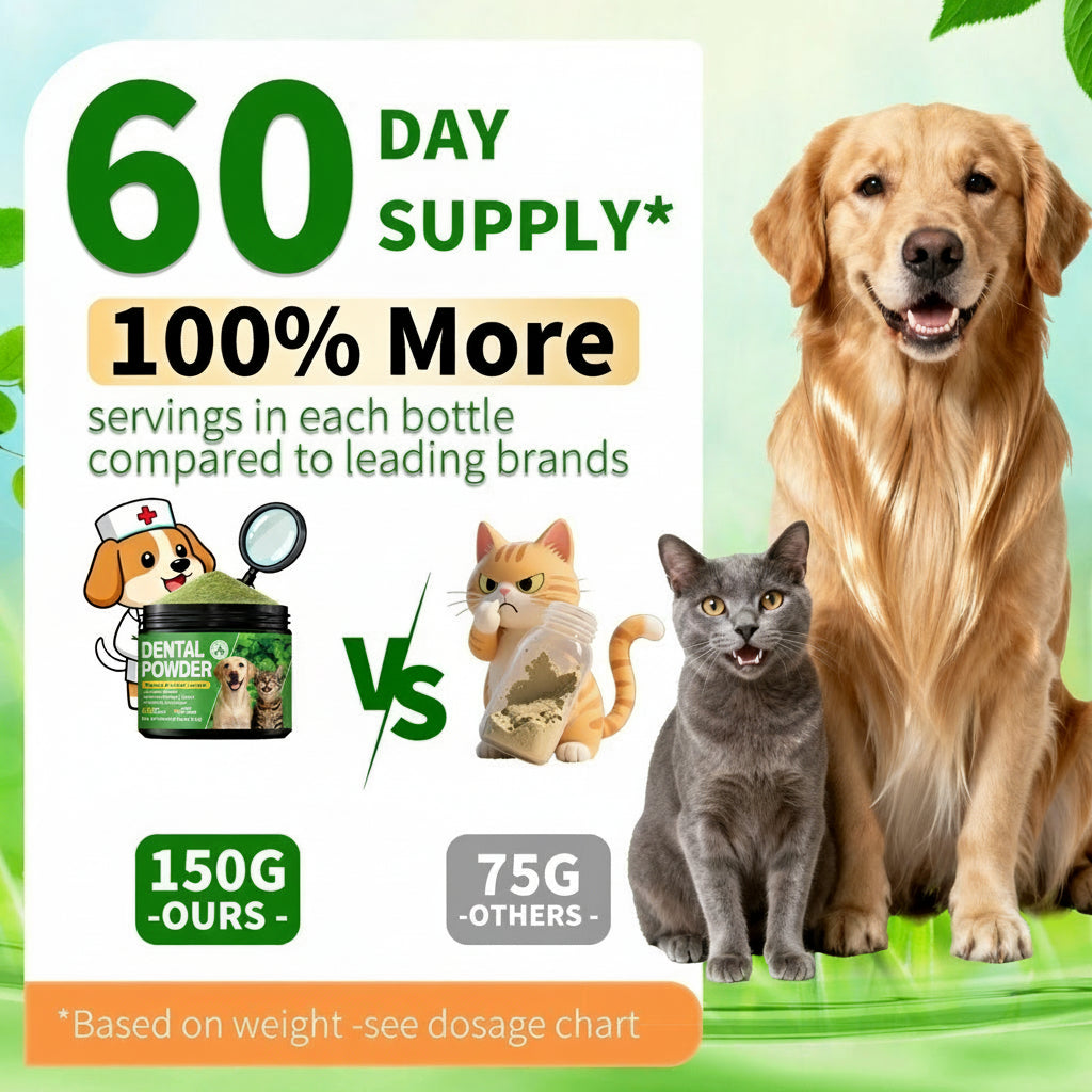 Amazon's hot-selling pet dental powder - cleans teeth, improves tartar, and freshens breath - wholesale from the manufacturer.