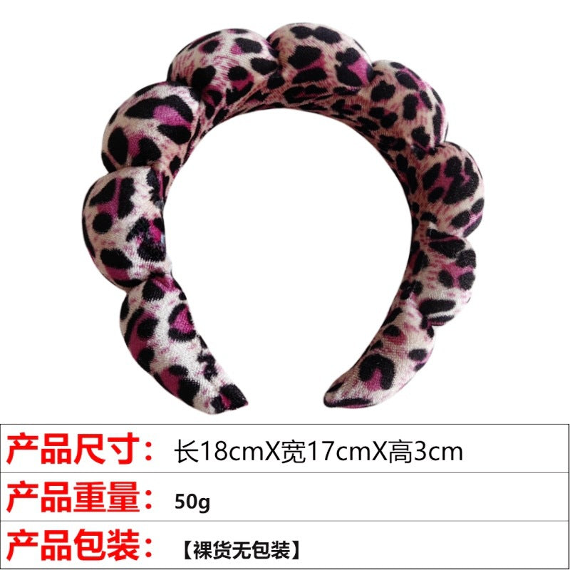 European and American cross-border hot-selling high-top hair accessories for women to wash their faces and bathe, cloud sponge headbands for makeup removal and hair ties