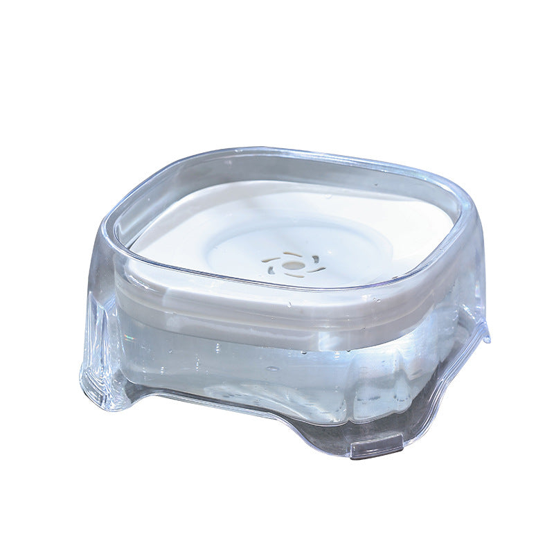 Non-wetting floating water bowl for dogs, transparent floating water bowl for pets, anti-tipping.