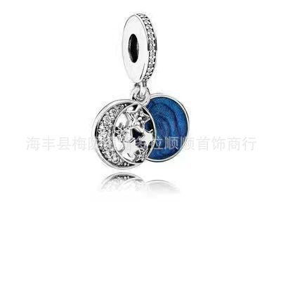 Panjia beads sterling silver S925 blue starry sky pendant pumpkin car dream catcher ocean heart beaded beads pendant