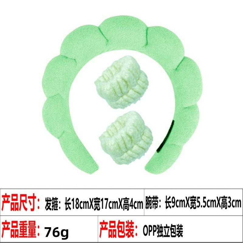 European and American cross-border hot-selling high-top hair accessories for women to wash their faces and bathe, cloud sponge headbands for makeup removal and hair ties