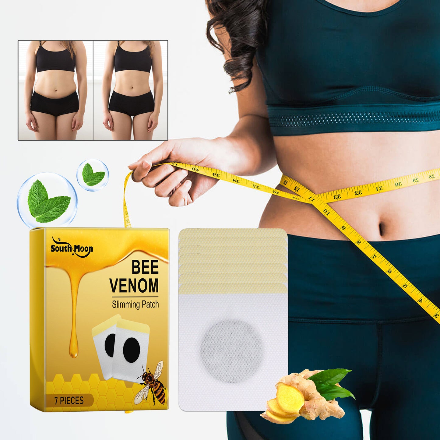 bee venom slimming patch highlights body curves, tightens arms and body fat, and sculpts the body