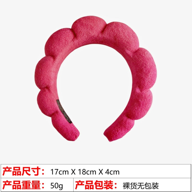 European and American cross-border hot-selling high-top hair accessories for women to wash their faces and bathe, cloud sponge headbands for makeup removal and hair ties