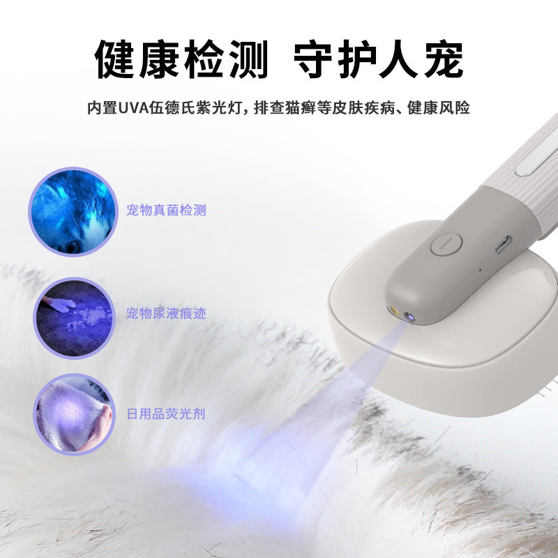 Multifunctional advanced pet comb USB charging massage comb cat and dog toy comb negative ion purification and sterilization