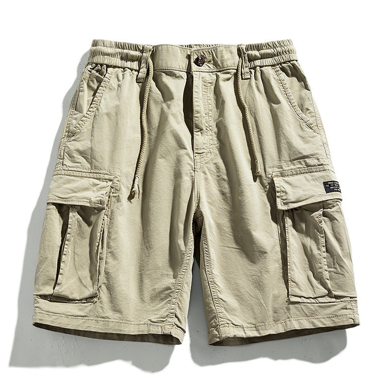 Summer new 2024 simple versatile shorts shorts solid color Japanese men's casual pants cross-border