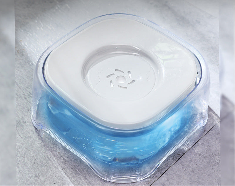 Non-wetting floating water bowl for dogs, transparent floating water bowl for pets, anti-tipping.