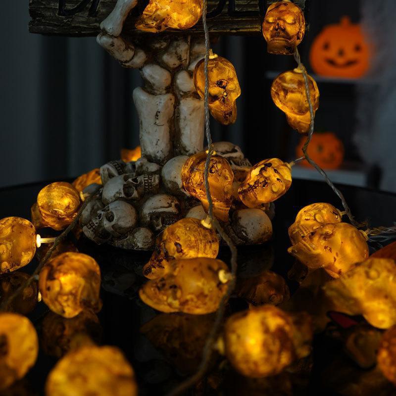 Halloween pumpkin light string festive atmosphere decoration skull small light string bar shopping mall event scene layout light string