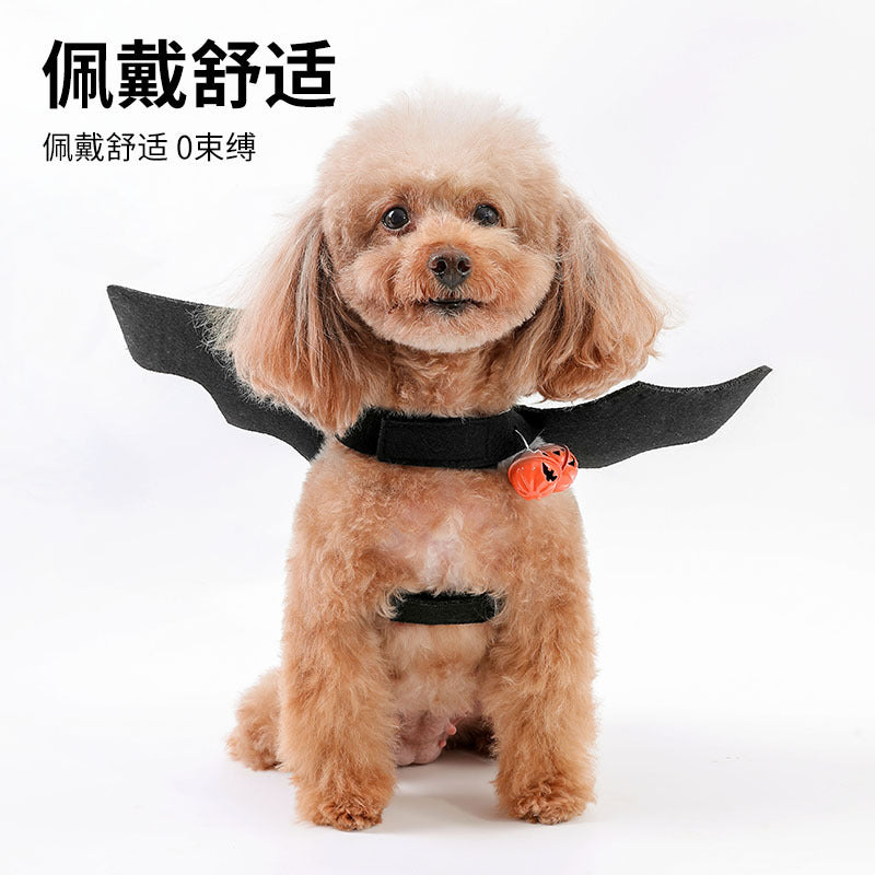 Cross-border new cat clothes, Halloween dog clothes, pet clothes, bat wings, bell style