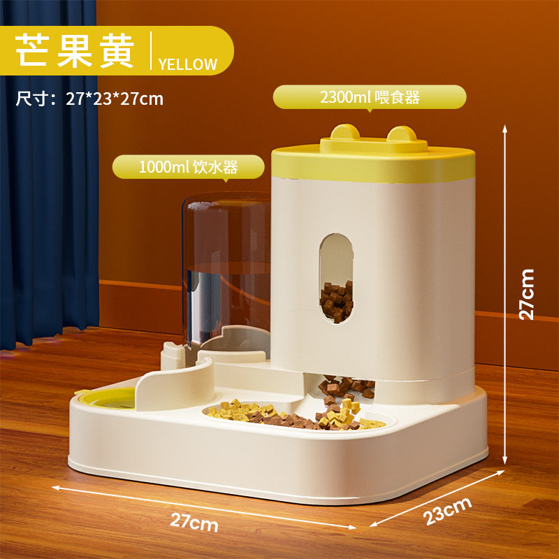 Cat drinking fountain automatic feeder cat bowl food bowl dog food bowl dog bowl drinking water integrated source manufacturer wholesale