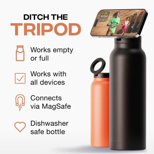 Cross-border hot-selling 24oz32oz magnetic suction mobile phone holder sports water bottle 304 stainless steel thick insulation cup