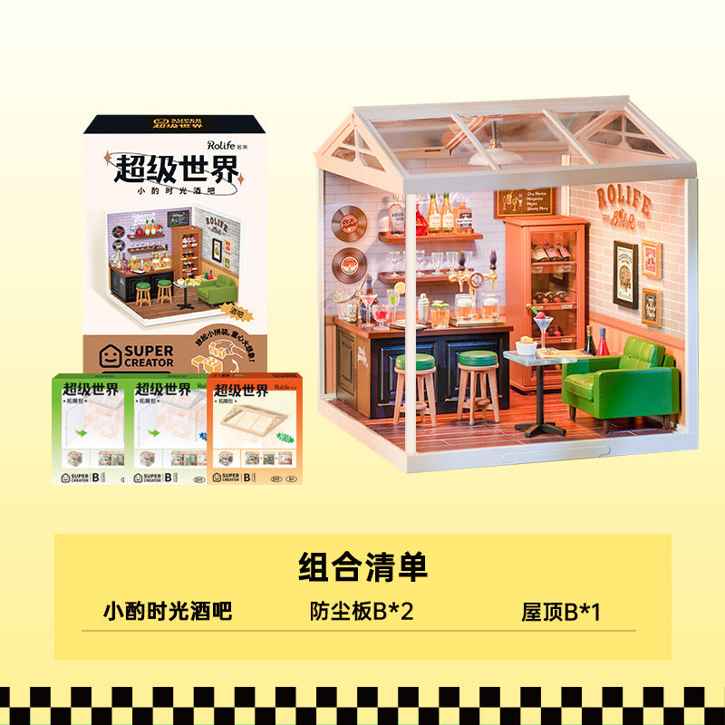 If you come to the Super World Store DIY House Model Building Block Toys Three-dimensional Puzzle Children's Educational Toy Gift