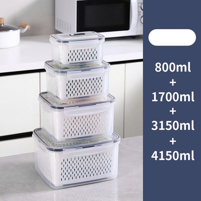 Portable outdoor storage box, double-layer drain box, sealed plastic with lid, freezer box wholesale.