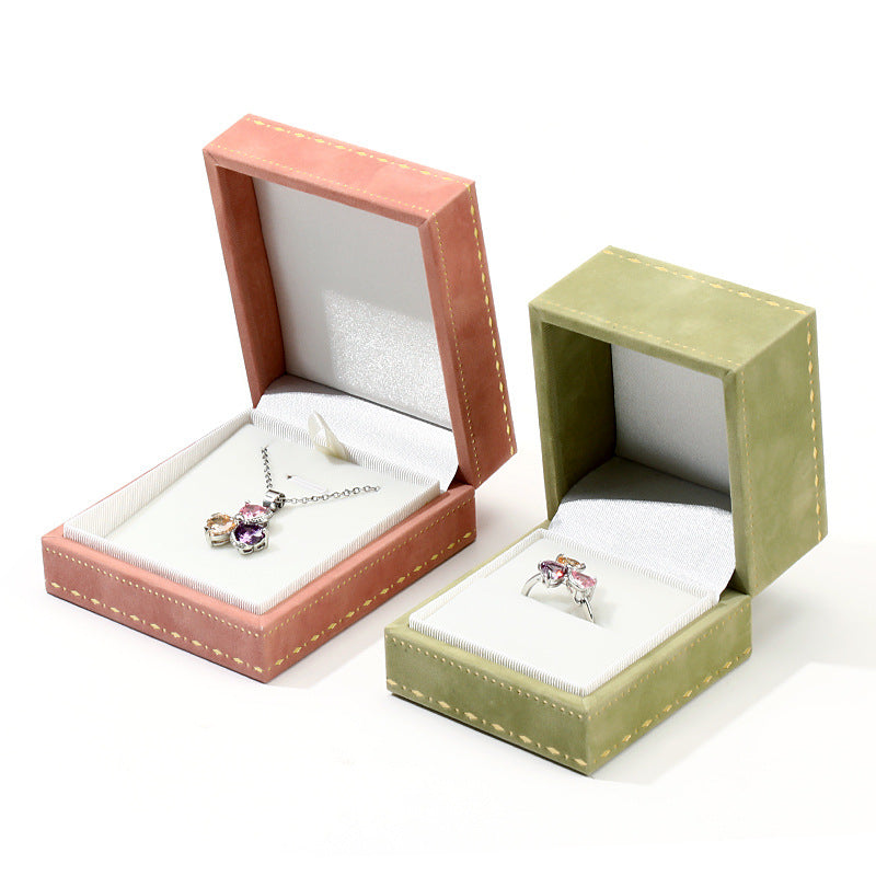 Cross-border right angle jewelry packaging box gold edge high-grade ring pendant bracelet box velvet jewelry storage jewelry box