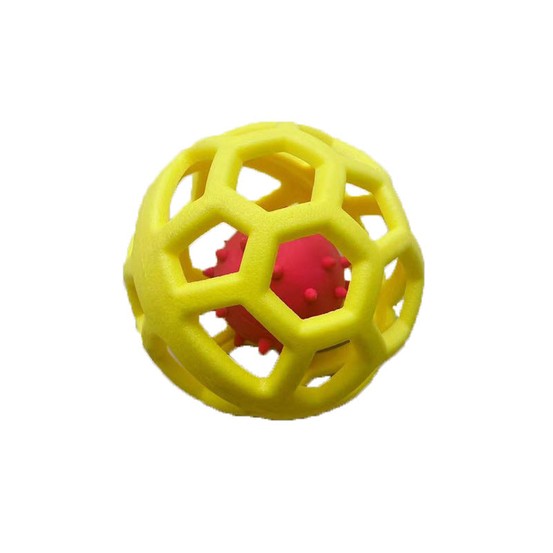 Hollow ball puppy toy plastic rubber ball horse toy pet teeth training hay ball sniffing ball accessories