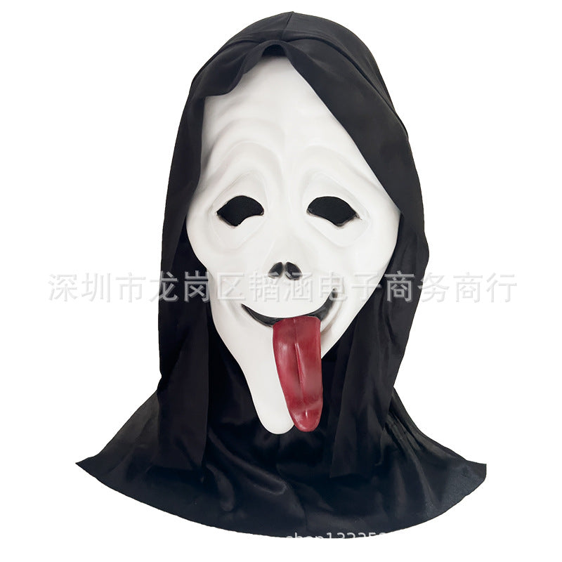 Screaming mask cos horror skull headgear metamorphosis horror white ghost face ghost festival halloween head cash