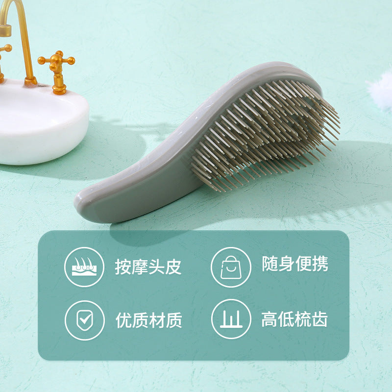 Huiyun marble massage comb ins style soft teeth smooth hair without knots hair comb Amazon cross-border plastic comb