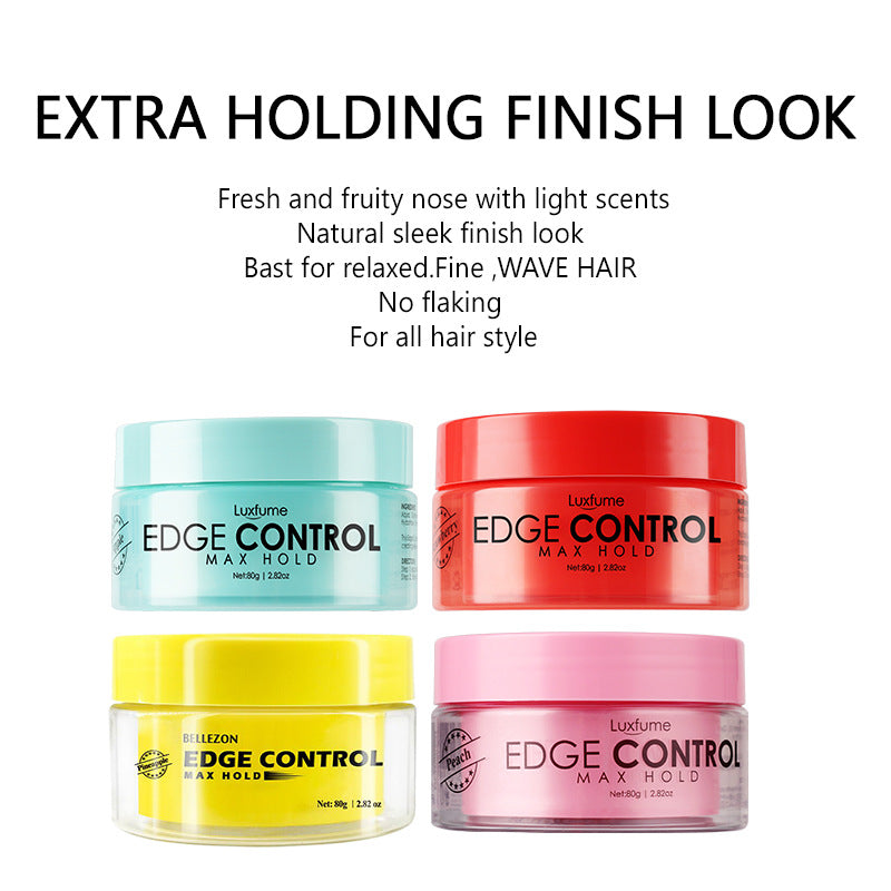 Edge Control hair wax for sideburns with fruity fragrance, non-greasy, glossy and white-free hair wax for sideburns