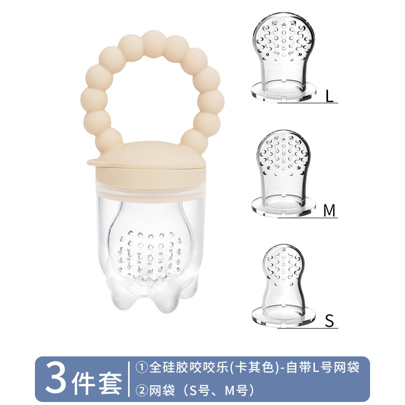 Cross-border hot-selling baby fruit food supplement artifact food grade silicone fruit and vegetable bite baby pacifier teether wholesale