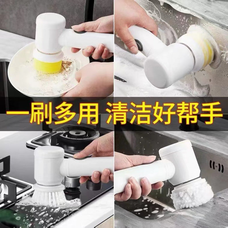 Rechargeable handheld cordless electric cleaning brush kitchen dishwashing brush pot brush bathroom sink tile pot brush