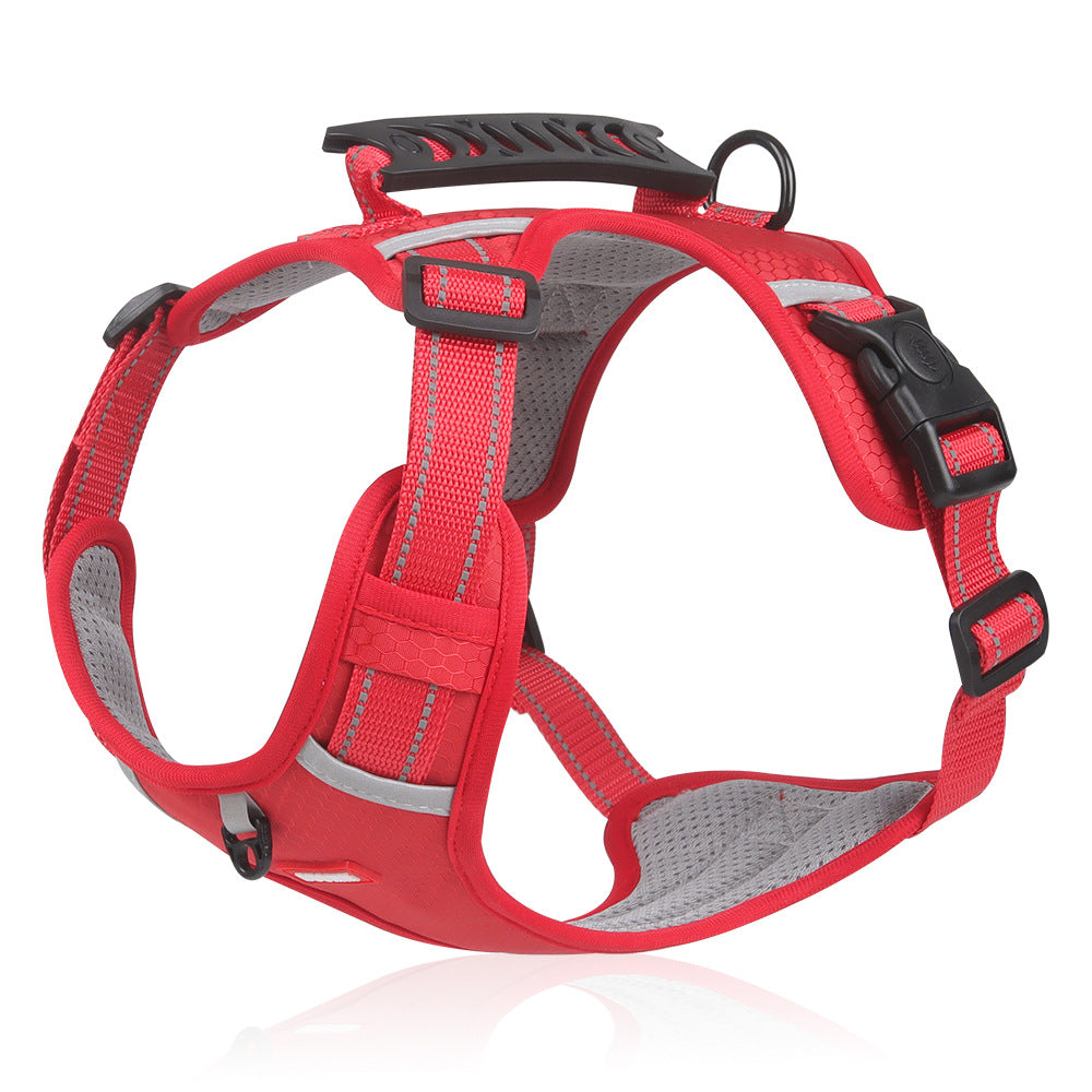 Cross-border new pet chest harness vest-style reflective large dog chest harness explosion-proof dog traction rope wholesale