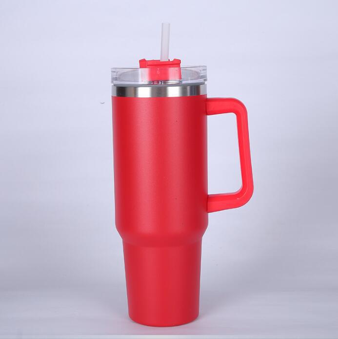 Ice Cup 304 Stainless Steel 40oz Car Cup Large Capacity Thermos Cup Straw Cup Cold Coffee Car Water Cup