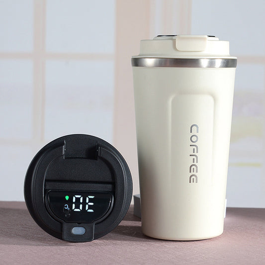 Cross-border 304 vacuum insulated stainless steel coffee cup double-layer car cup spray-coated promotional gift with printed logo