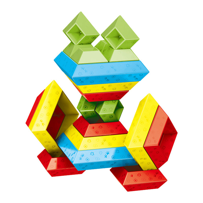 Children's building blocks pyramid large particles Luban Tower early education puzzle assembly wisdom stacking toys wholesale