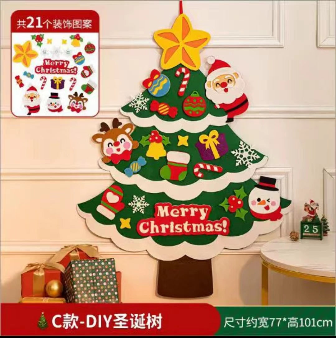 New felt Christmas tree children's handmade educational DIY Christmas decoration pendant non-woven felt Christmas tree