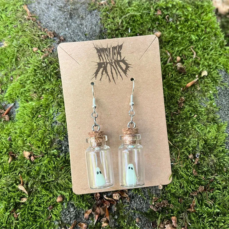 Yiwu Kayi Halloween drift bottle luminous ghost necklace decorated with The Adopt a ghost necklac