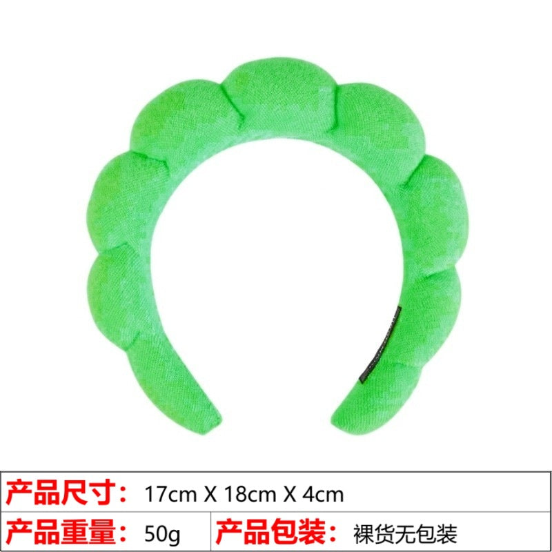 European and American cross-border hot-selling high-top hair accessories for women to wash their faces and bathe, cloud sponge headbands for makeup removal and hair ties