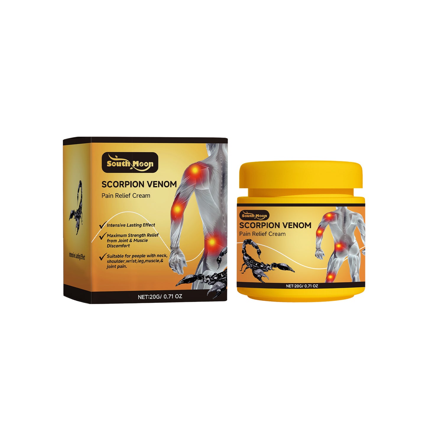 SOUTH MOON Scorpion Venom Pain Care Cream Relieves Neck, Shoulder, Wrist and Leg Muscle Discomfort Repair Cream