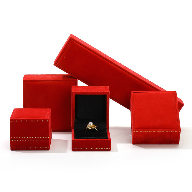 Cross-border right angle jewelry packaging box gold edge high-grade ring pendant bracelet box velvet jewelry storage jewelry box