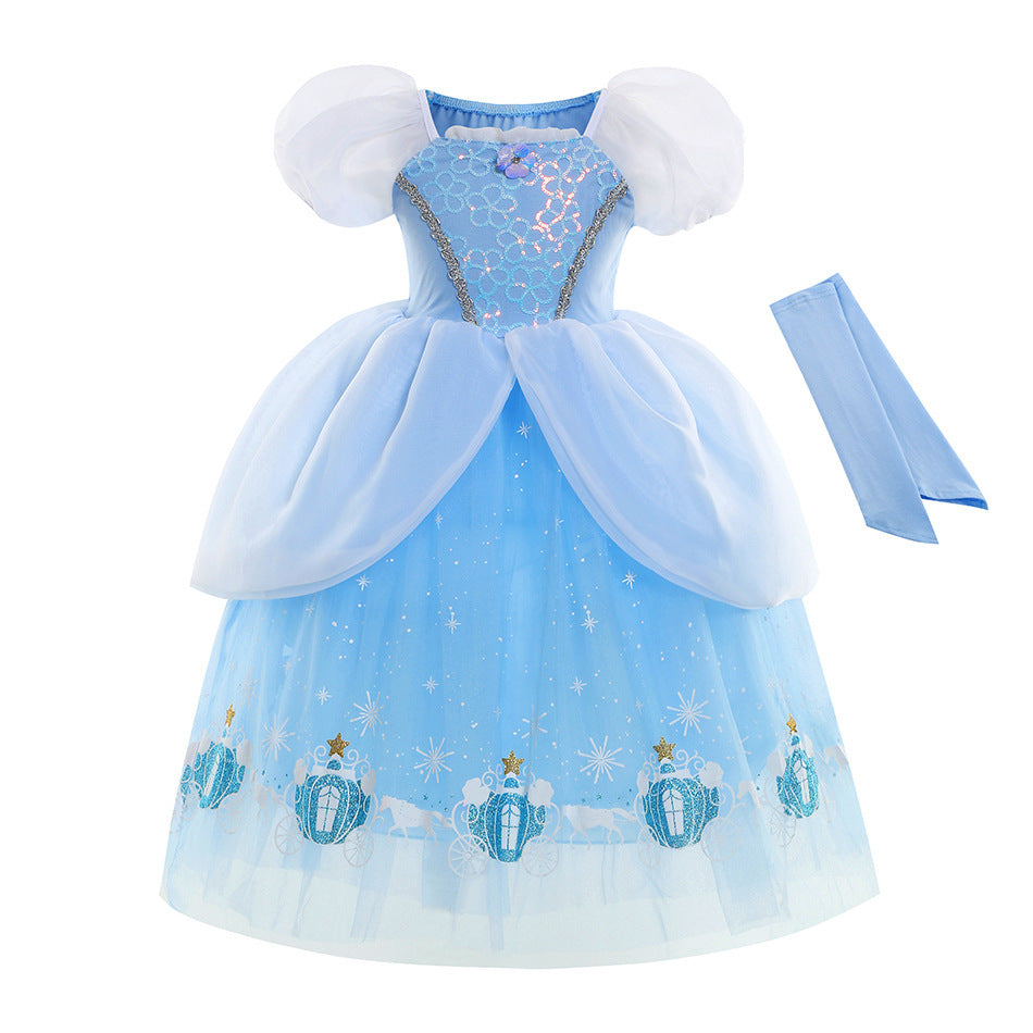 Halloween Cinderella new tutu skirt Cinderella children's clothing cotton dress skirt Princess Aisha a generation