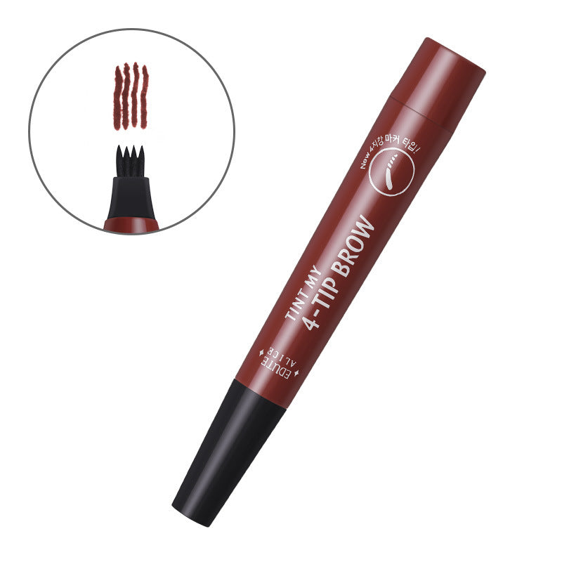 Wild eyebrow four-head eyebrow pencil four-pronged water eyebrow pencil anti-sweat thin four-claw durable non-smudge tattoo multi-color one-piece delivery