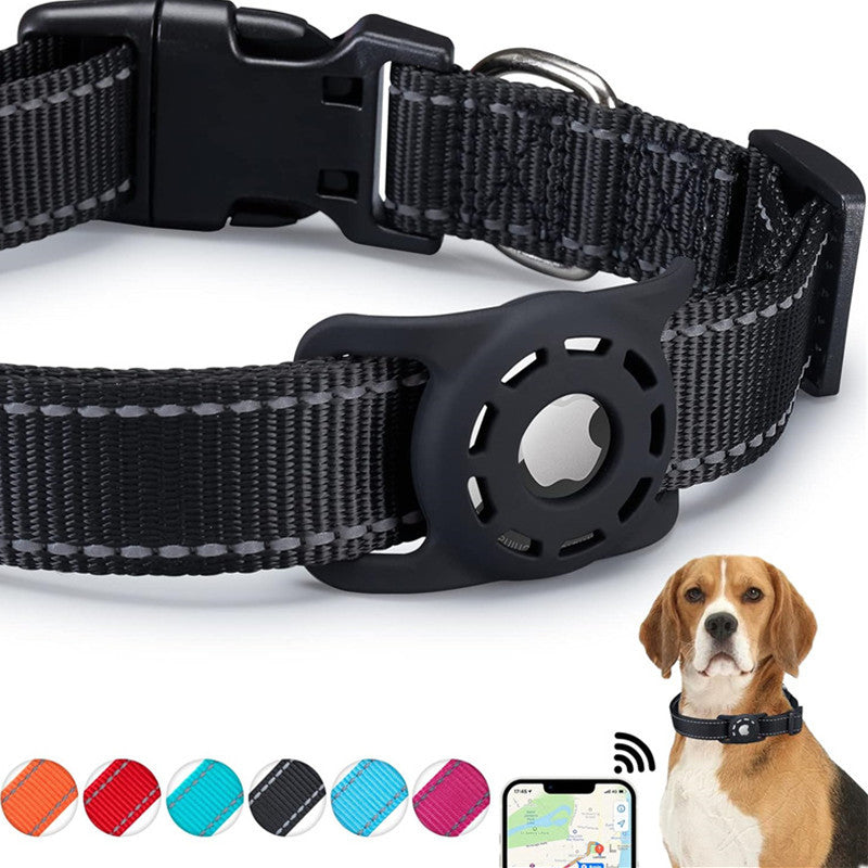 Suitable for Apple Airtag pet collars, cat collars, cross-border pet reflective adjustable dog reflective collars
