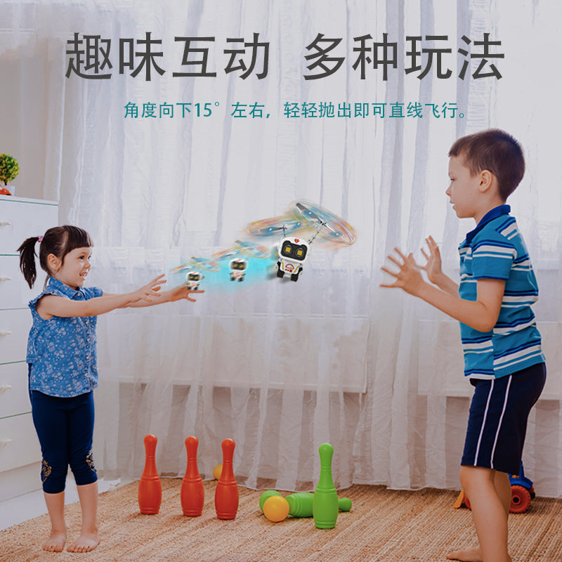 Cross-border children's induction wire man aircraft intelligent suspension gyroscope astronaut aircraft luminous flying toy