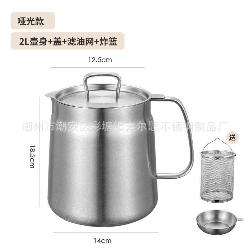 304 stainless steel frying pan tempura frying pan household temperature controllable frying pan oil saving source manufacturer with filter